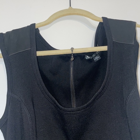 Black Dress with Vegan Leather Tie​​​​​​​​​​ - Picture 4 of 6